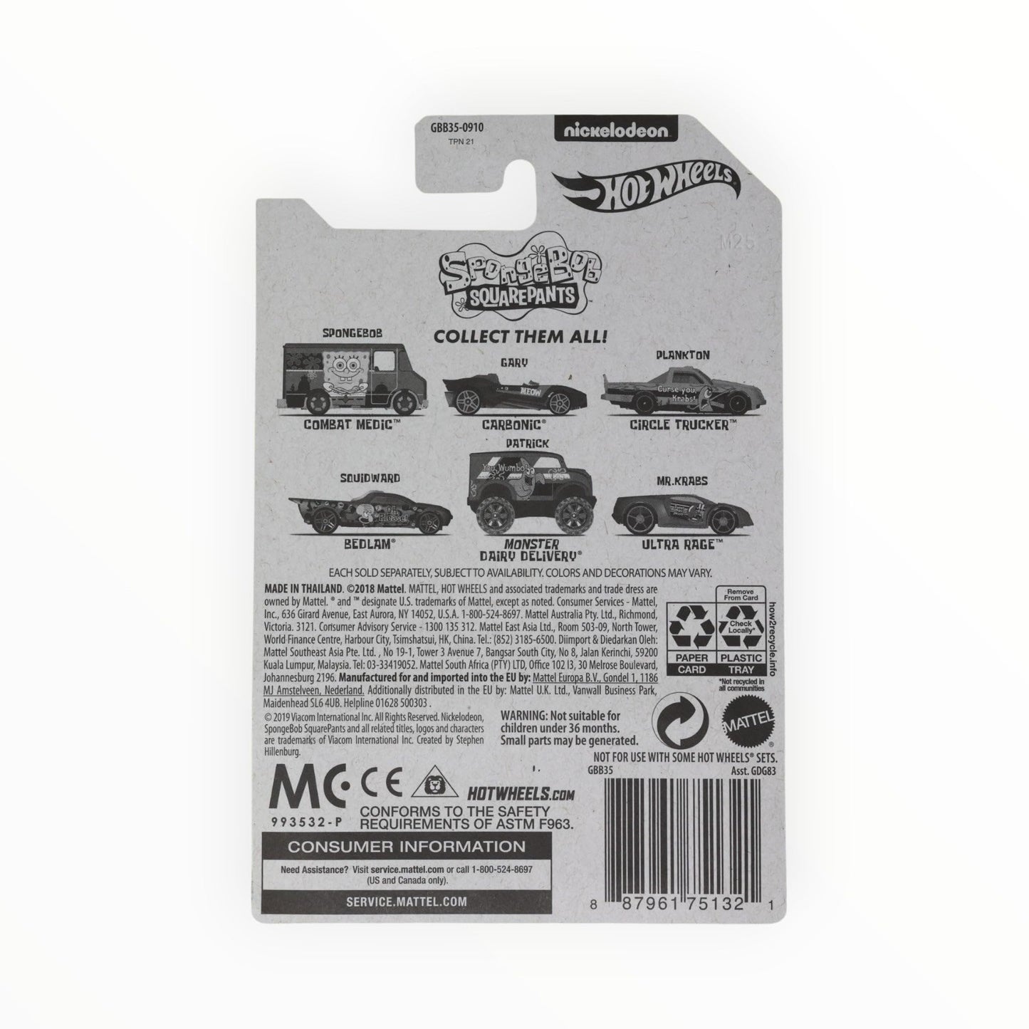 Hot Wheels Carbonic (Gary) Spongebob (2019) 2/6