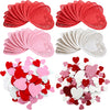 mufanyu 256 Pcs Valentines Day Crafts Gifts Set with 100 Heart Doilies, 2 Bags Foam Heart Stickers for Valentines Day Wedding Party Decor DIY