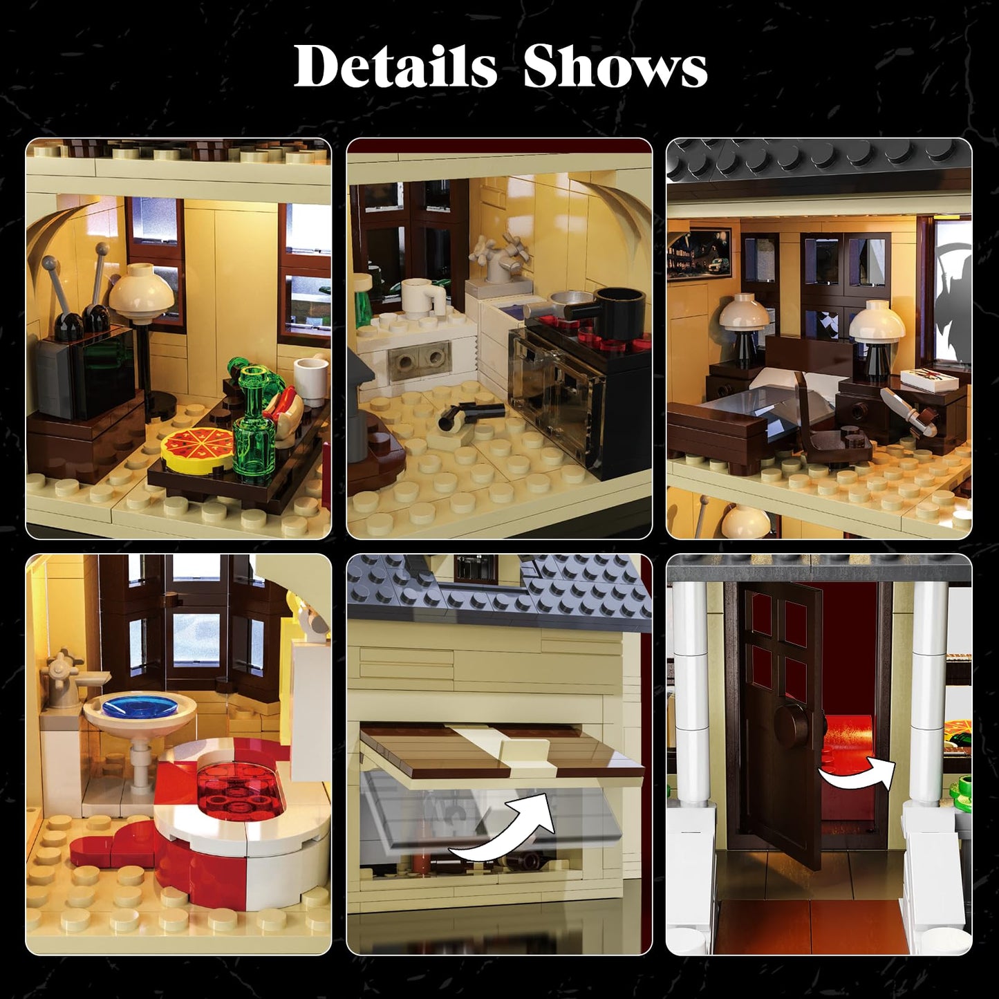 Horror House Building Block Set, Scary Movie Haunted House Model Compatible with Lego Horror House Building Toy, Halloween Decoration Gift for Man