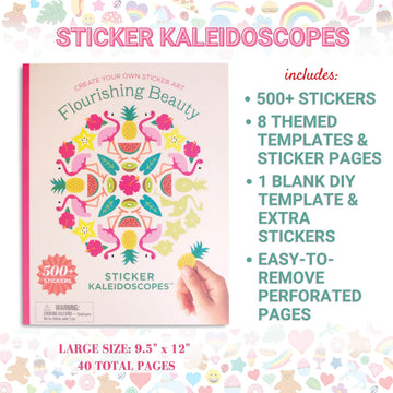 Mrs. Grossman's Sticker Kaleidoscopes Activity Book - Create Manadala Style Art with Sticker by Letter Format, Includes 8 Designs and Over 500