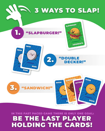 Slapburger Card Game - Fast-Paced Kids and Family Games for Ages 4 and Up - Fun Card Game for Birthdays, Classroom, Camping, Game Night & Friends