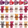 JOYIN 24 Packs Valentine's Day Heart Cards with Plush Toy Party Favors, Mini Stuffed Plush Toys for Valentines Day Gifts, Kids Classroom School