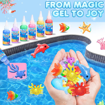 Lovyi Magic Water Elf Toy Kit,Aqua Fairy Water Gel Kit,DIY Squishy Maker with 18 gels &12 Shape Toolings,Magic Gel Water Pets,Squishy Making kit,Toys