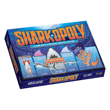 Late for The Sky Sharkopoly Board Game, Family Property Trading Game for 2-6 Players, Ages 8+, Ocean Theme with Shark Tokens, Fun Party Gift for Kids