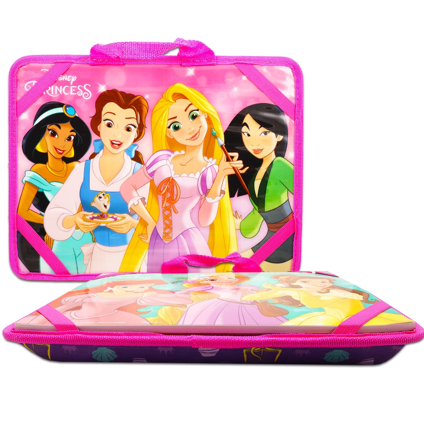 Disney Princess Lap Desk Activity Set - Arts & Crafts Bundle of Lap Desk, Coloring Book, Stickers, Games, Puzzles, More | Disney Princess Travel Pack