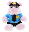DolliBu Pig Police Officer Plush Toy - Super Soft Sitting Pig Cop Stuffed Animal Dress Up with Cute Cop Uniform & Cap Outfit - Gift