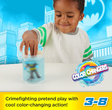 Fisher-Price Imaginext DC Super Friends Batman Toys, Color Changers 3-Piece Figure Set with Mr. Freeze for Preschool Kids Ages 3+ Years