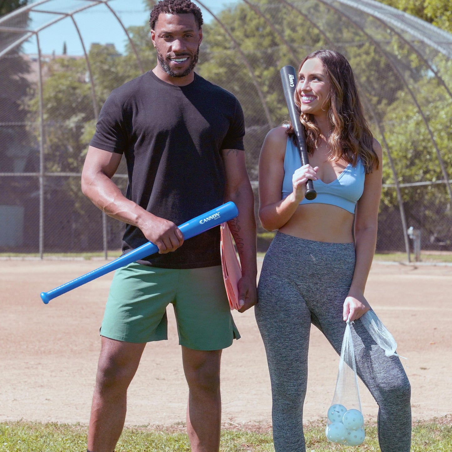 Plastic Baseball Set with Two Bats and 6 Balls (Blue/Black)