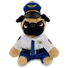 DolliBu Pug Dog Stuffed Animal with Pilot Costume and Name Personalization - Cute Pet Plush Toy with Airplane Aviation Uniform Dress Up - 8 Inches