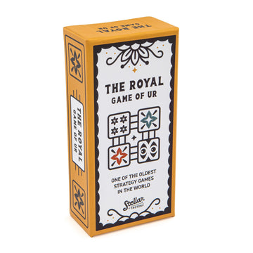 Stellar Factory Royal Game of UR | 5,000-Year-Old Strategy Race Game | Travel-Size with Drawstring Bag | 2 Players, Ages 10+ | 4 Languages
