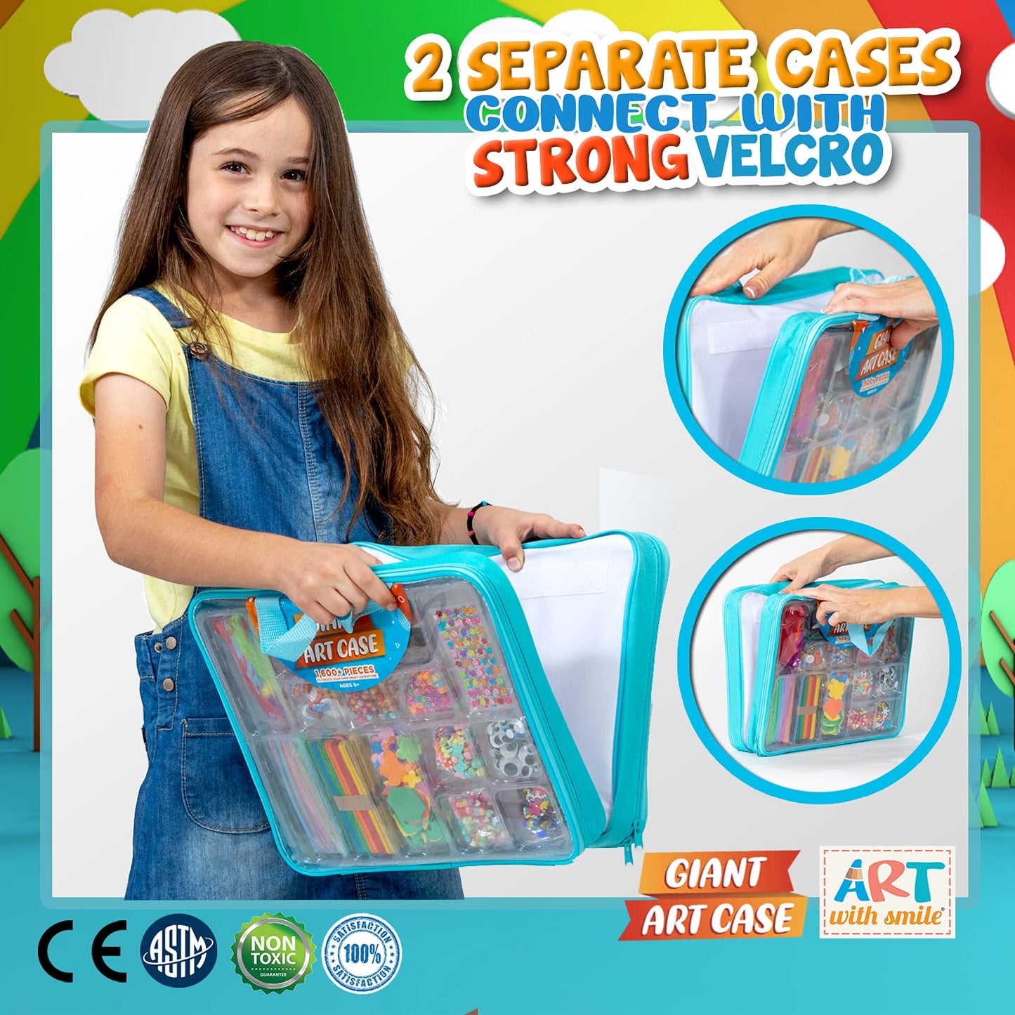 Arts and Crafts Supplies for Kid - 1600+Pcs Craft Kits for Kids - DIY School Craft Project for Kids Age 4 5 6 7 8-12 Christmas Gifts for Girls