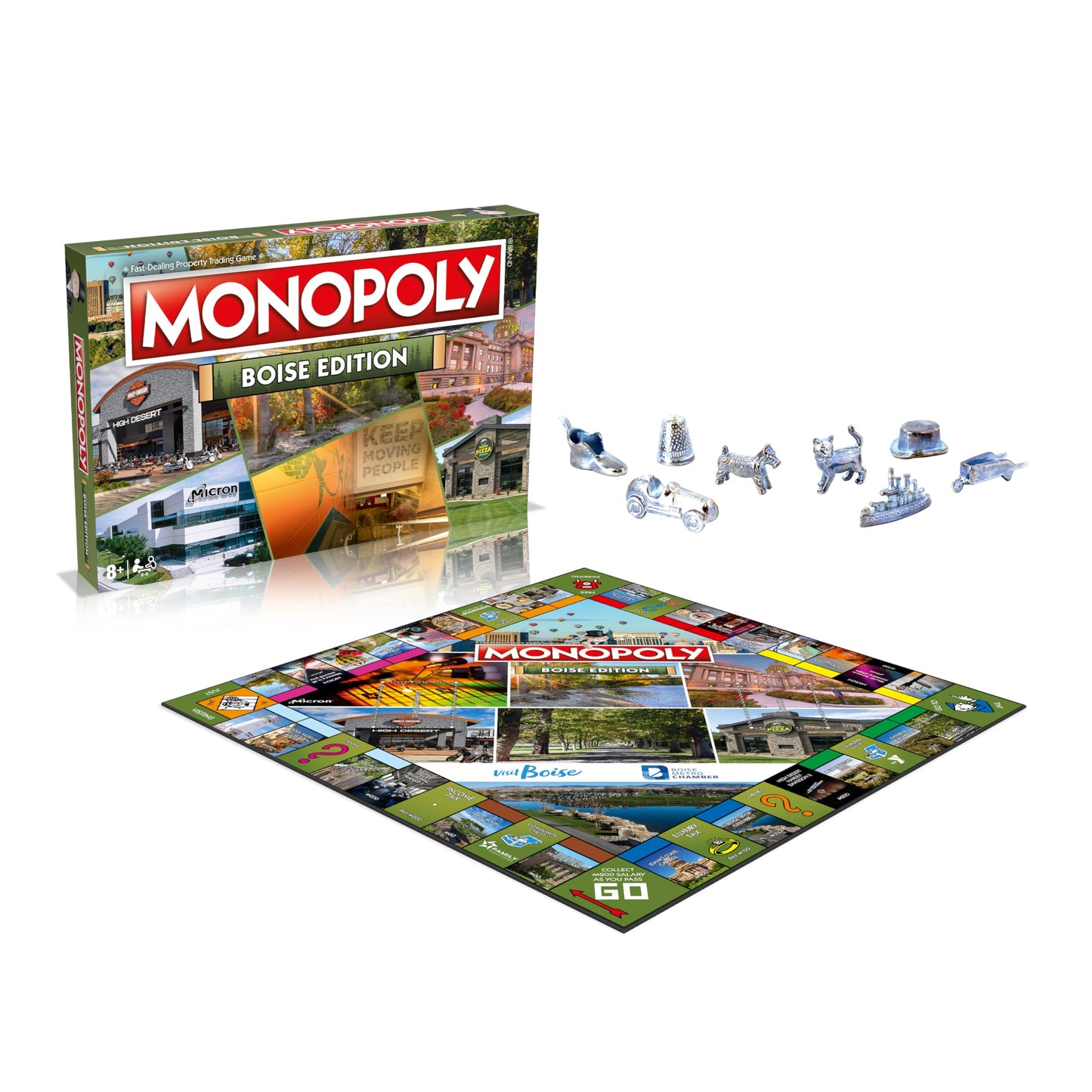 Monopoly Board Game Boise Edition: 2-6 Players Family Board Games for Kids and Adults, Board Games for Kids 8 and up, for Kids and Adults, Ideal