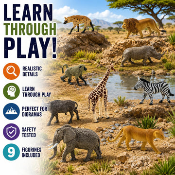 Safari Ltd. South African Animals TOOB - 9 Figurines of Elephant, Lion, Giraffe, and More - Educational Toy Set for Boys, Girls and Kids Ages 3+