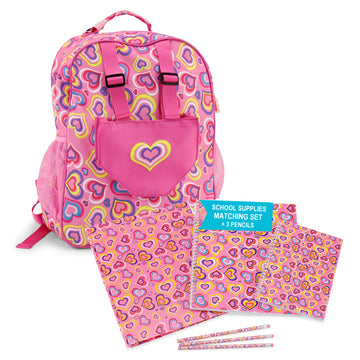 Emily Rose Kids Daypack Overnight Backpack 18-inch Doll Travel Carrier Includes Carry Pouch for Baby Dolls/Stuffed Animals | Little Girls Back Pack