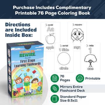 First Steps Learning Flashcards - 76 Cards for Toddlers & Kids - Letters, Numbers, Colors, Shapes & Emotions - Early Learning Tool for Ages 3+