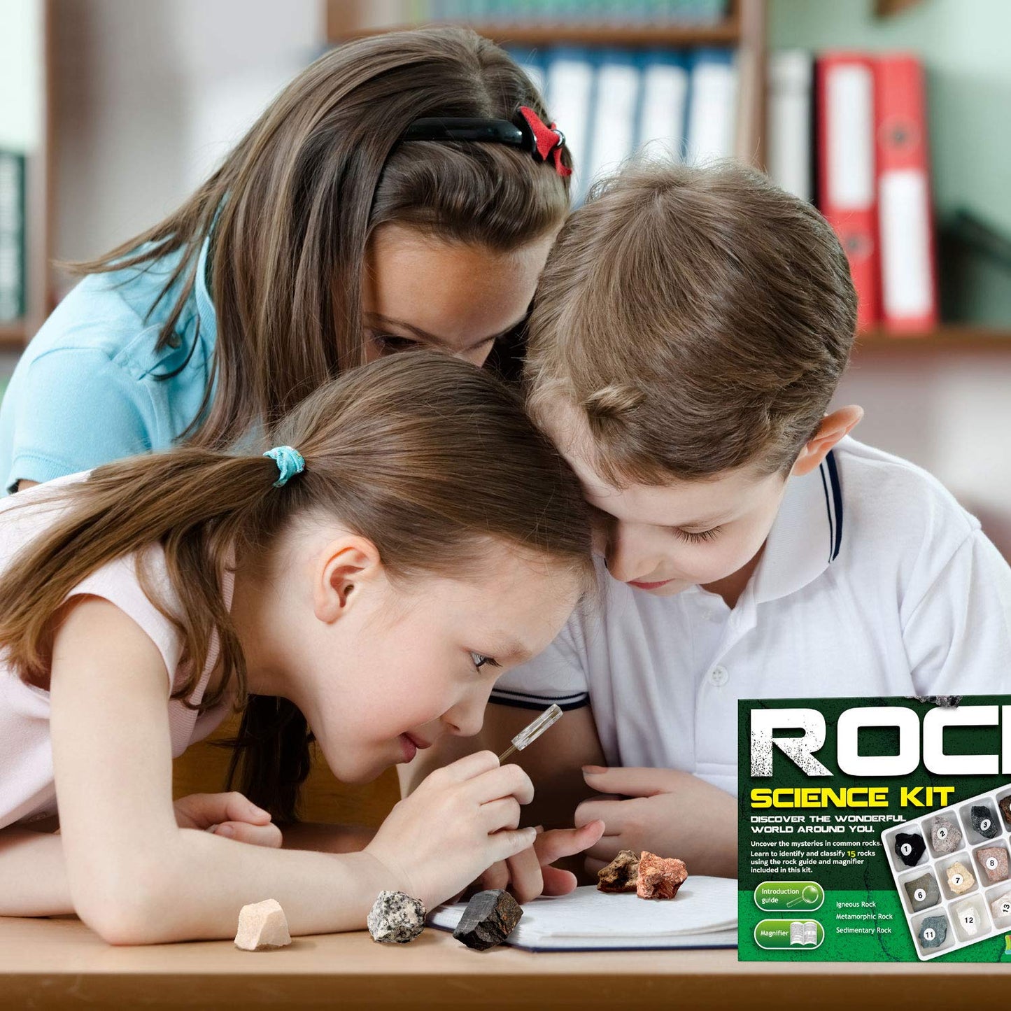 Rock & Stone Collection 15 PCS with Collector Box, STEM Geology for Kids