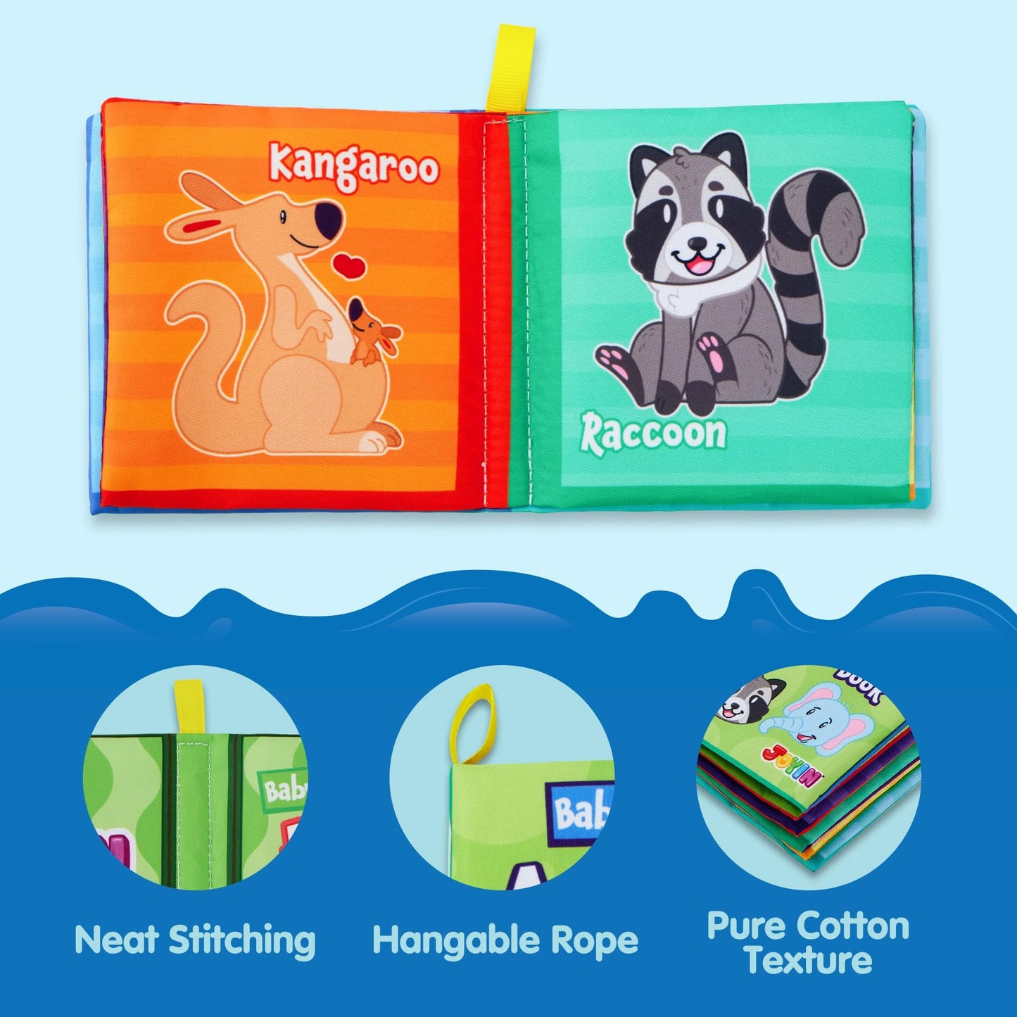 JOYIN 12 Pcs Bath Books, Nontoxic Fabric Soft Crinkly Cloth Books, Waterproof, Bathtub Pool and Early Education First Toys for Infant Newborn Baby
