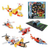 Popular Playthings Magnetic Vehicles for Toddlers 1-3, Mini Mix or Match Car Toys, Set of 8 Gift for Kids - Aircraft Airplane with Playmat