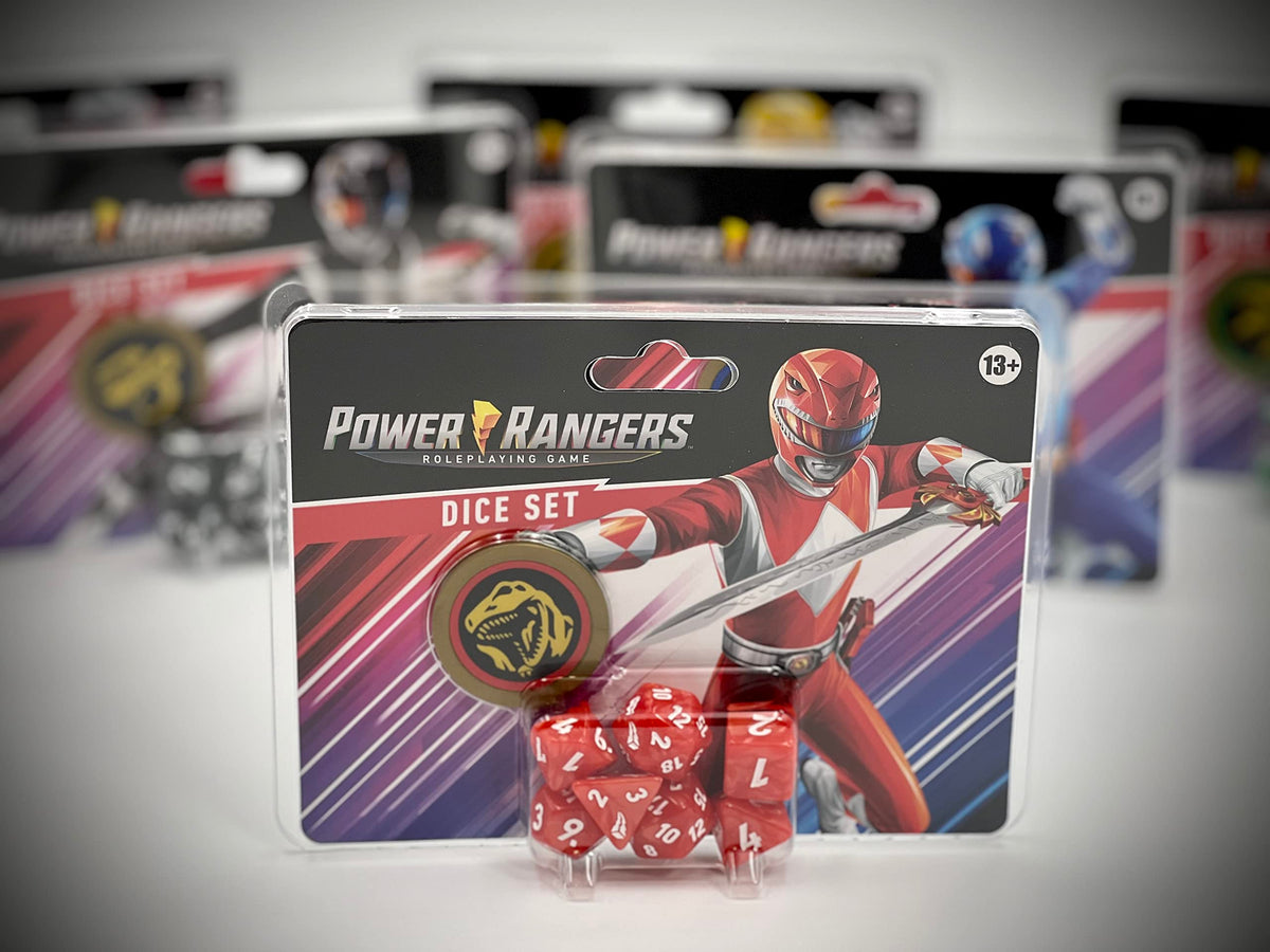 Renegade Game Studios Power Rangers RPG Dice Red 8-Piece Polyhedral Set