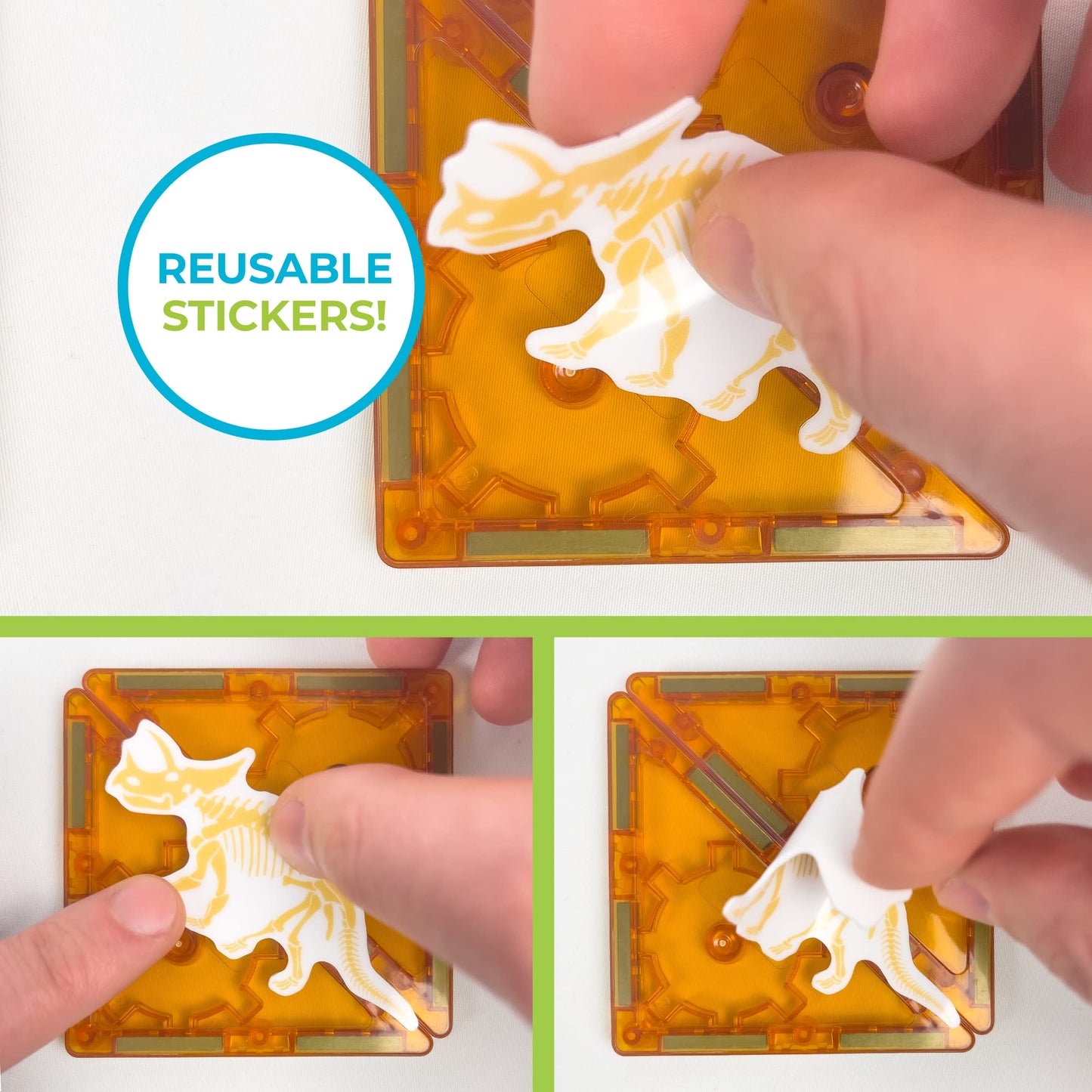 Tytan Tiles Dinosaurs 60-Piece Magnetic Tiles Building Set, Dino Safari Land Kids’ STEM Toy, Creative Play, Shape & Pattern Recognition, Fine Motor