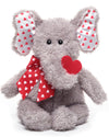 Bearington Hugh Loves You Elephant Stuffed Animal - 13" Cuddly Valentines Stuffed Animal with Soft Grey Fur and Heart Details - Adorable Elephant