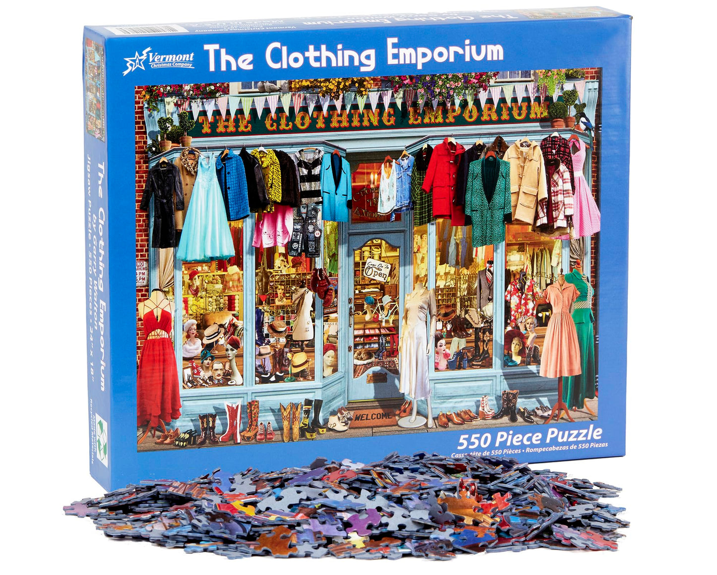 Vermont Christmas Company The Clothing Emporium Jigsaw Puzzle 550 Piece