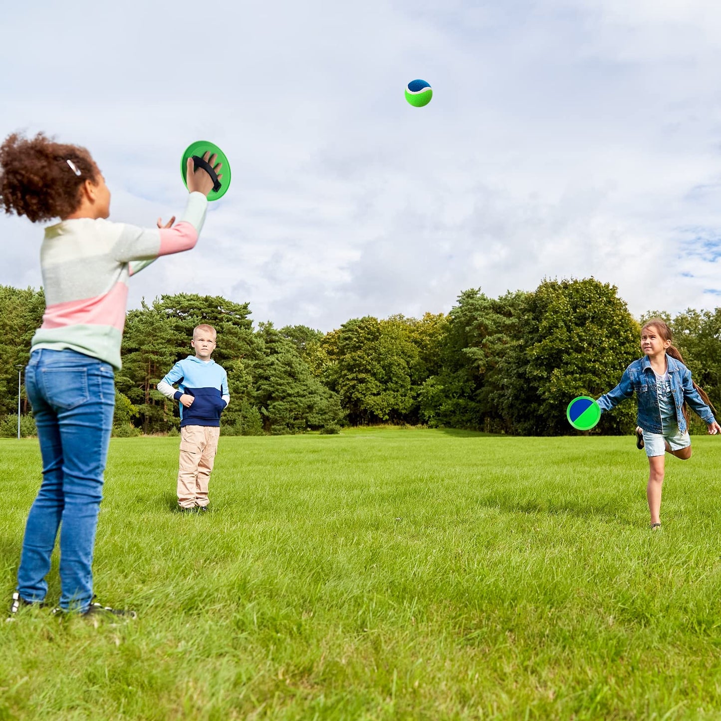 Kids Outdoor Games, Toss and Catch Ball Set, 6 Paddles 3 Balls Gift Box