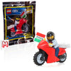 LEGO City Minifigure - Pizza Delivery Guy on Motorcycle (Limited Edition)