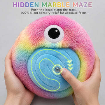SHSEEN Maze Fidget Plush, Quiet Sensory Monster Stuffed Animal, 8.5 in