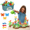 MindWare Flower Building Toy Set for 3 4 5 6 7 Year Old Girls and Boys, Preschool and Kindergarten STEM Educational Building Toys for Kids Ages 4-8