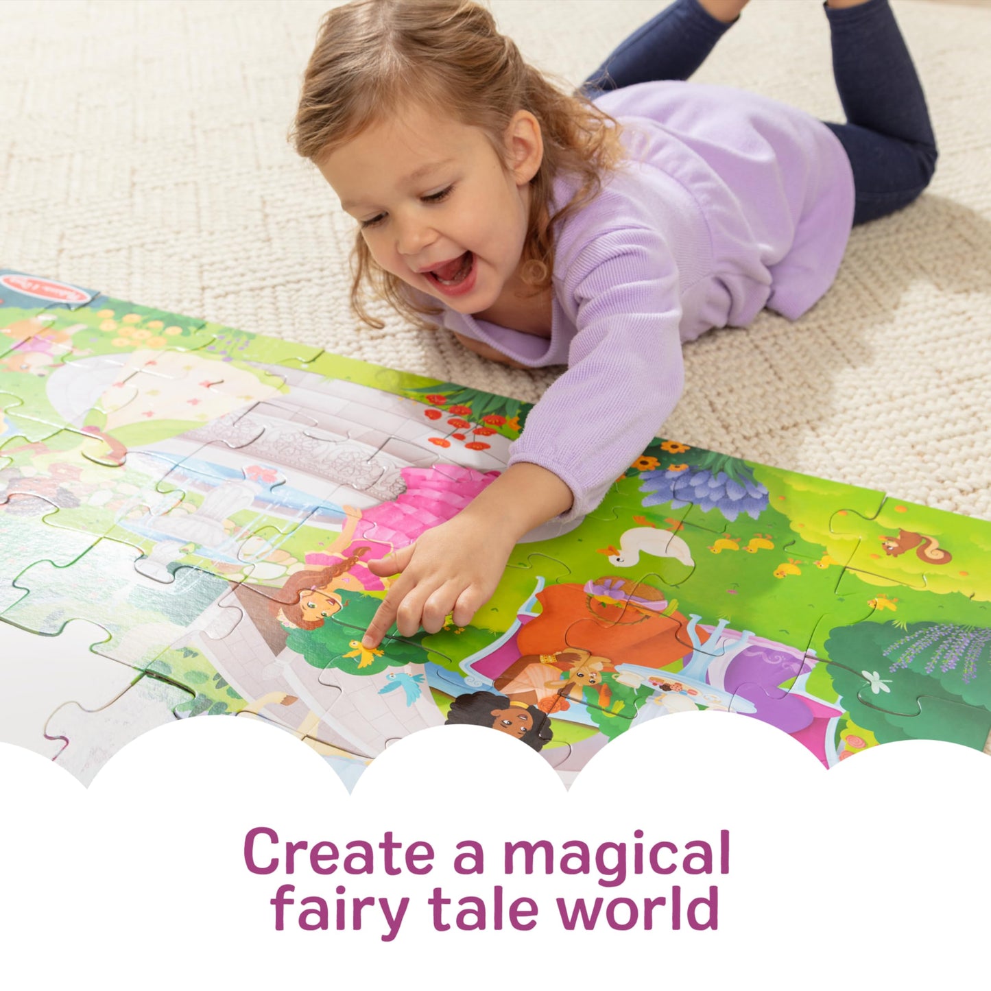 Melissa & Doug Fairy Tale Castle Jumbo Floor Puzzle 48-Piece Toy
