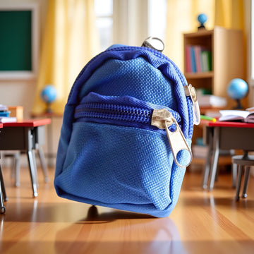 1Pc Blue Mini Doll Backpack School Bag Model Dollhouse School Accessory for 1/6 Scale Dollhouse Décor,Simulation Mini School Bag Model,Dollhouse