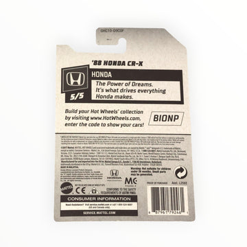 Hot Wheels 2020 Honda Series 5/5 - '88 Honda CR-X, White 123/250