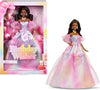 Barbie Signature Birthday Wishes Fashion Doll with Black Hair in Dress with Pastel Rainbow Effect, Collectible Toy with Giftable Packaging
