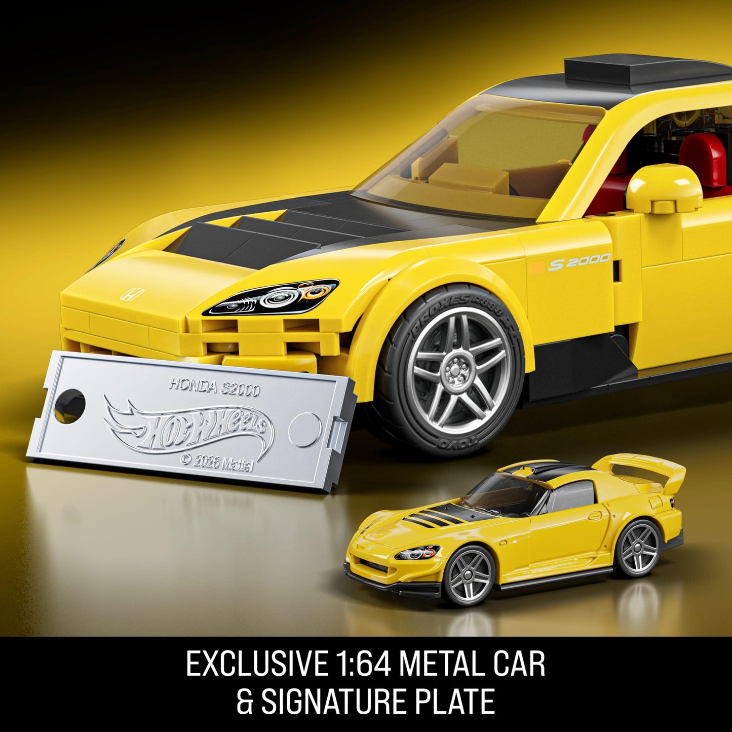 Mattel Brick Shop Hot Wheels Speed Series Building Set, '07 Honda S2000 with 257 Pieces, Realistic Details and Custom Decals, Adult Collectors and