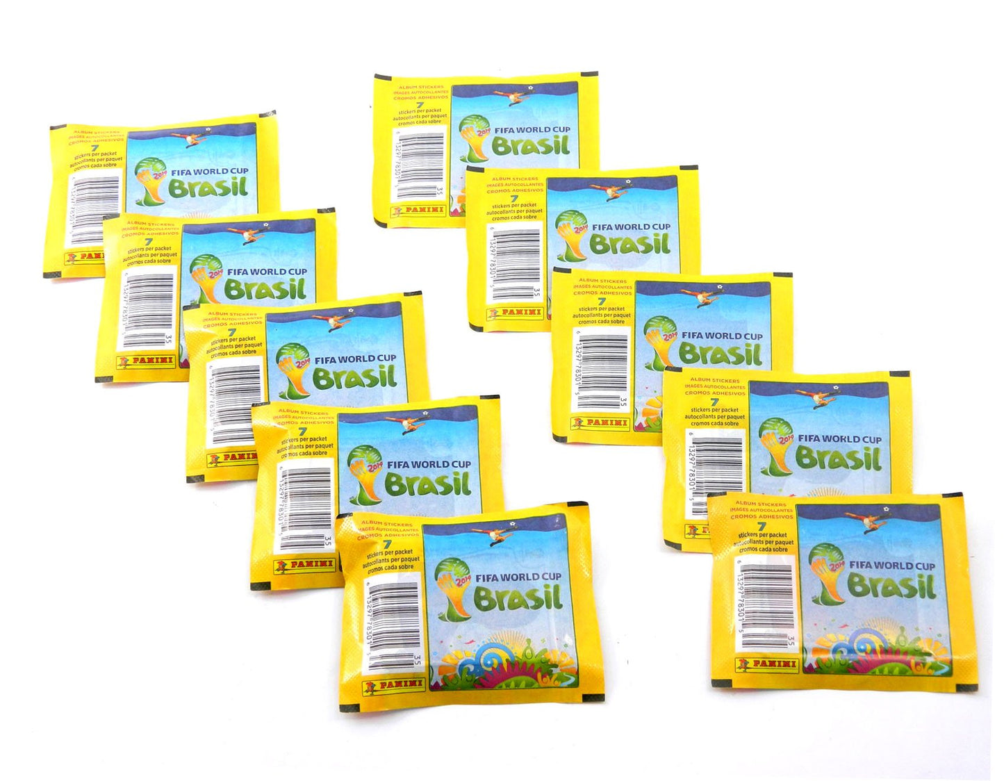FIFA 10 (Ten) Packs of 2014 Panini World Cup Brazil (Brasil) Sticker Collection (10 Pack Lot)