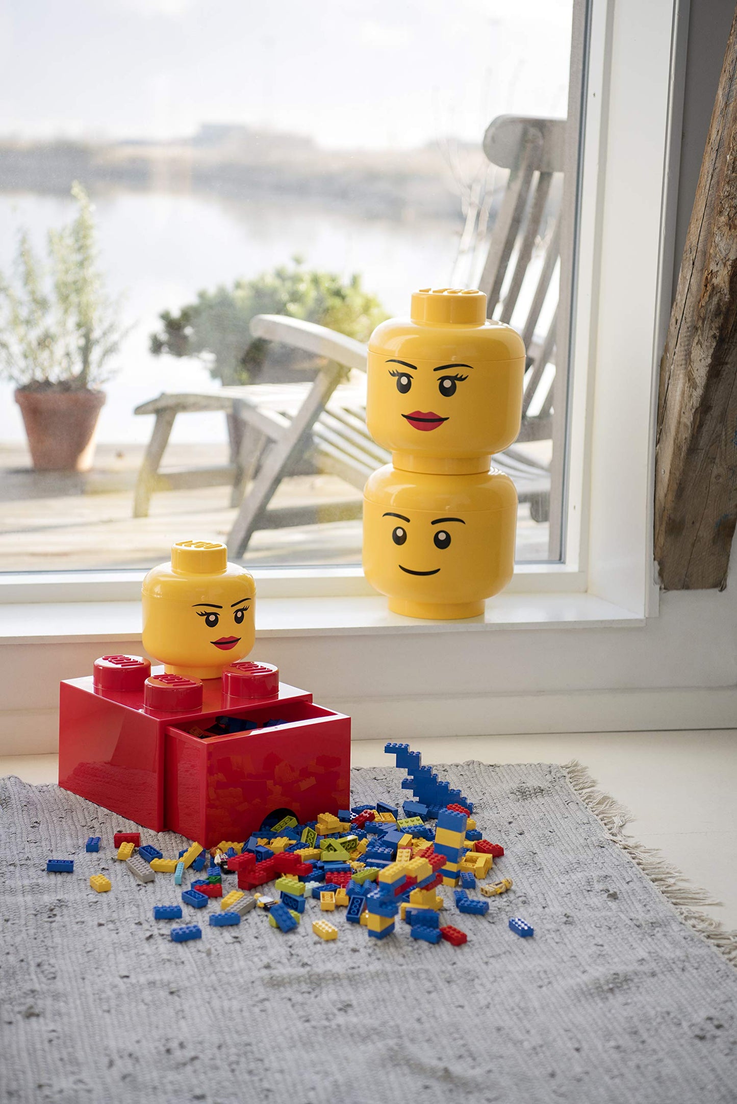 LEGO Small Winking Stackable Storage Head, Girl, 1 piece