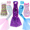 BLIJOLA Doll Clothes 5 Sets Sequins Dresses for 11.5 Inch Girl Doll Including 2 Mermaid Clothes Swimwear 1 Evening Dress 2 Casual Dress Party Outfits