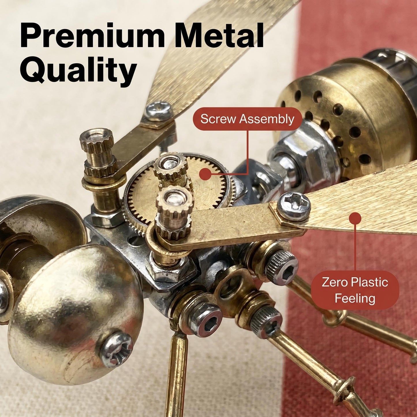 3D Metal Puzzle Mechanical Model Kit Steampunk Bee Insect 140+ Parts No Glue Build Premium Desktop Decor Christmas & Birthday Gift for Adults