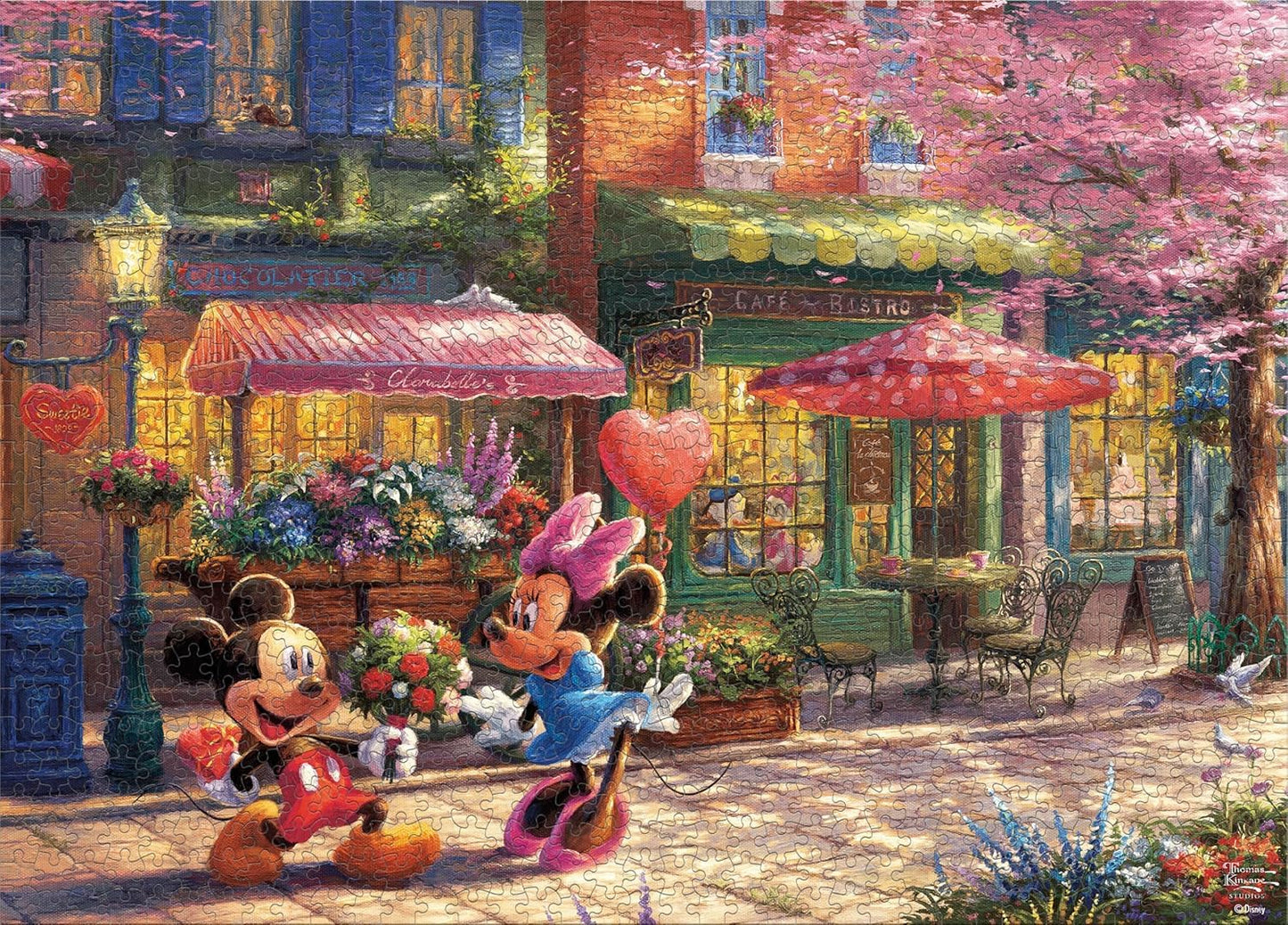 Ceaco - Thomas Kinkade - Disney - Mickey & Minnie Sweetheart Café - 1000 Piece Jigsaw Puzzle
