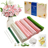YYUENGTAK 350 Pcs Pink Pipe Cleaners Flower kit with tutoria,Fluffy Yarn,Green Floral Wires,Gardening Tape,Stamen(2 Colors)?Pipe Cleaners