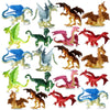 Bedwina Mini Dragon Toy Figures - (Pack of 12) 2 Inch Plastic Rubbery Dragon Figurines in Assorted Colors and Styles - Kids Toys for Birthday Party