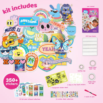 Wall Collage Kit for Teen & Tween Girls - 1000+ Piece DIY Arts Crafts Kit for 8-16 Teens Bedroom Aesthetic Room Decor, Creative Birthday Gifts Craft