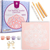 Pinwheel Crafts Painting Kit Mandala for Kids Ages 6-12 - Dot Painting Canvas Set with Mandala Dotting Tools, Paints, Brushes, Easy Instruction