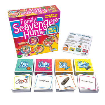 Family Scavenger Hunt in A Box - Updated Version, Outset Media, Indoor & Outdoor Game for Children & Families, Search for Objects On Your Cards, 2+