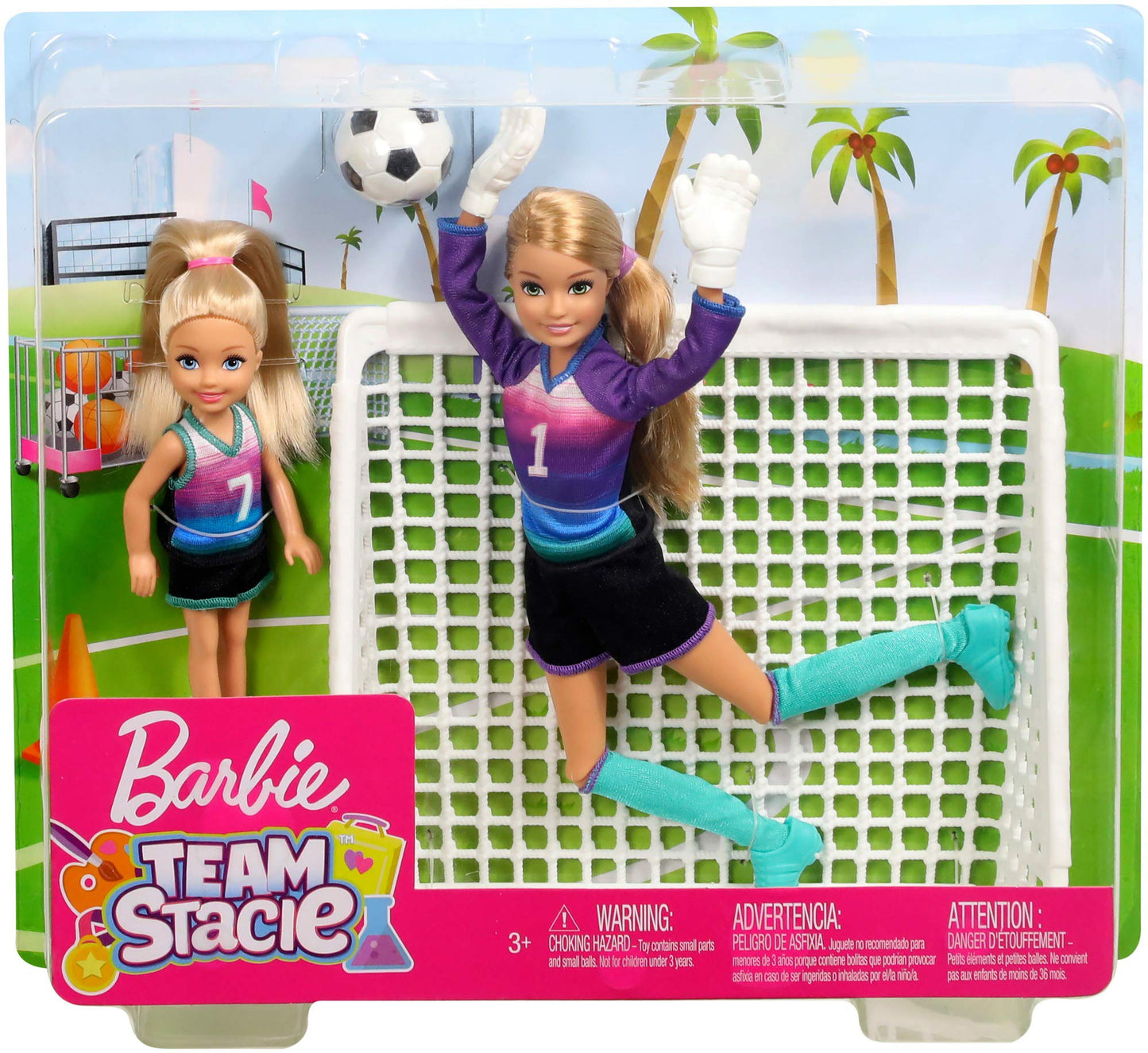 Barbie Team Stacie Doll & Chelsea Doll Soccer Playset
