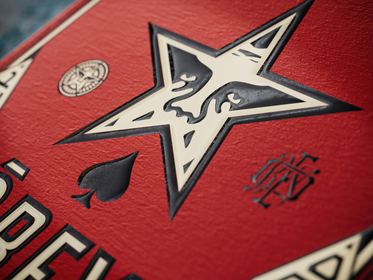 theory11 Red Obey Playing Cards - Shepard Fairey Street Art Poker Deck with Custom Faces, Foil Style Box, Magic, Cardistry, Game Night Gift for Art