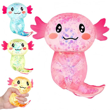 Axolotls Sensory Fidget Toy Sensory Squeeze Toy for Stress Relief, Soft Squeeze Decompression Dough for Adults Classroom Prizes & Party Favors (Pink)