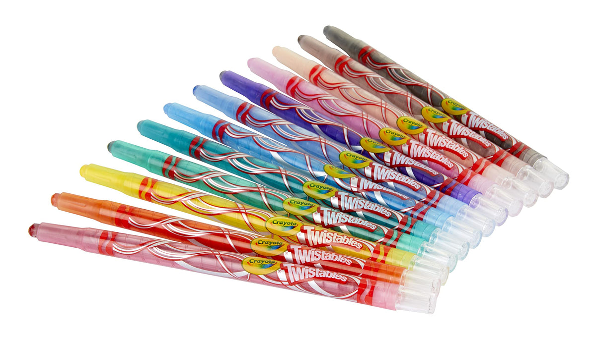 Crayola Twistables Colouring Crayons - Assorted Colours (Pack of 24), Simply Twist for More Colouring Fun - No Need to Sharpen! Ideal for Kids Aged 3+