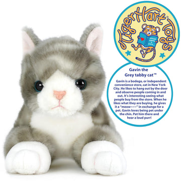 TigerHart Gavin The Grey Tabby Cat - 13 Inch Stuffed Animal Plush